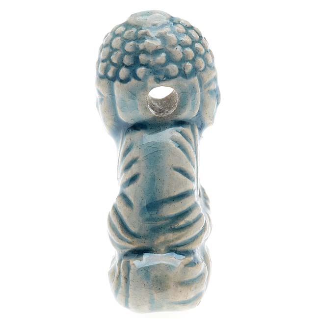 High Fire Ceramic Bead - Tibet Sitting Buddha 16x23mm (1 pcs)