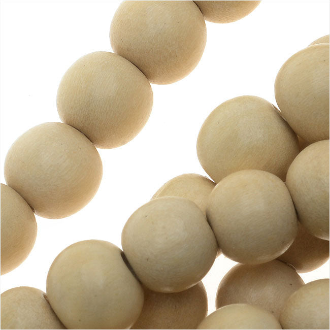 Pukalet Wood Beads, Dyed Smooth Round 8mm, Natural Lacquer (50 Pieces)