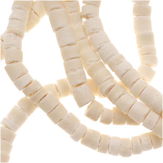 Pale Tan Wood Coconut Shell Rondelle Beads - 5 x 3-5mm - 23 Inch Strand