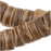 Brown And Tan Wood Coconut Shell Rondelle Beads - 7-8mm Wide - 23 Inch Strand