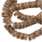 Brown And Tan Wood Coconut Shell Rondelle Beads - 7-8mm Wide - 23 Inch Strand