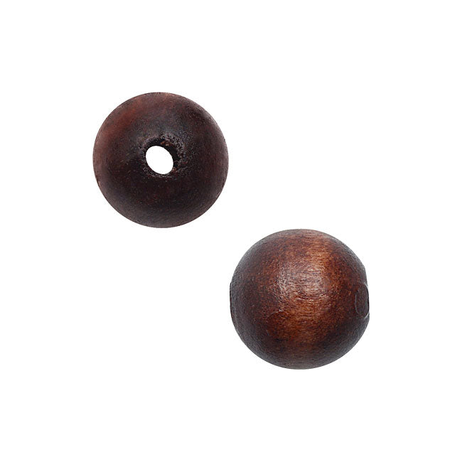 Smooth Wood Beads, Round with 10mm Diameter, Dark Brown (36 Pieces