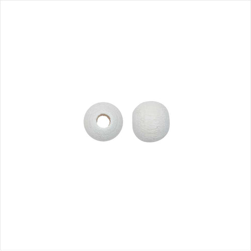 EuroWood Natural Wood Beads, Round 6mm Diameter, White (200 Pieces)