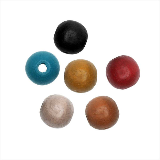 EuroWood Natural Wood Beads, Round 8mm Diameter, Multi-Colored (100 Pieces)