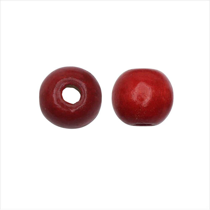 Red Wooden Beads 12mm with 3mm hole