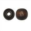 Dyed Wood Beads, Smooth Large Hole Round 16mm, Coconut Brown (12 Pieces)