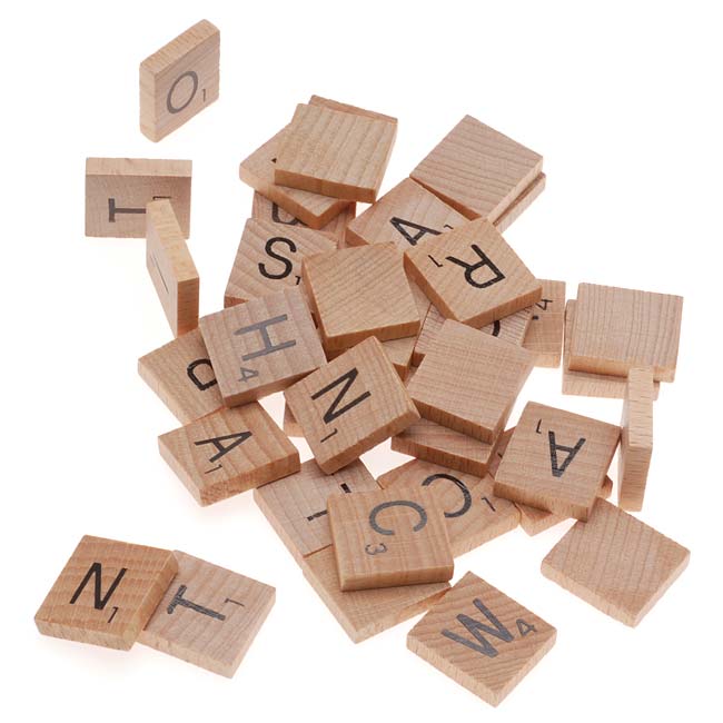 Wood Scrabble Pendant Tiles Rectangle 18x20mm /100