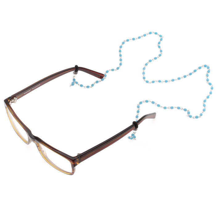 Retired - Turquoise Czech Glass Chain Eyeglass Chain