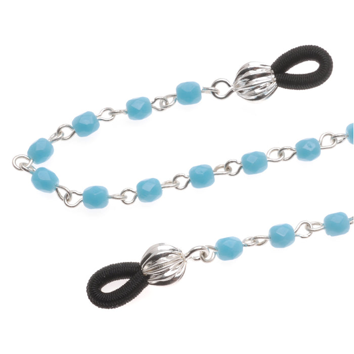 Retired - Turquoise Czech Glass Chain Eyeglass Chain