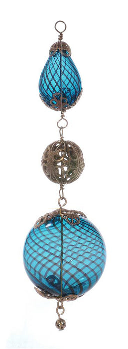 Retired - Brass and Aqua Blue Heirloom Ornament