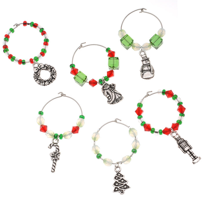 Retired - Holiday Wine Charms, Set of 6 (Reboot)