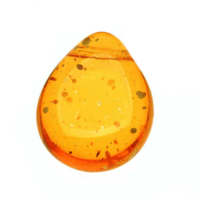 Czech Glass Beads Flat Pear Teardrops  - 16x12mm 'Sunshine Dust ' (25 pcs)