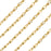 Gold Plated Saturn Chain with Bead, 4x6mm, by the Foot