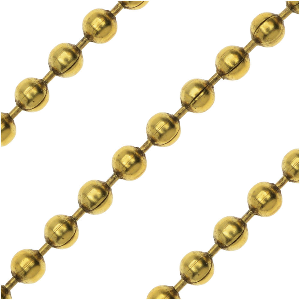 Antiqued Gold Plated Ball Chain Chain, 2mm, by Nunn Design, by The Foot