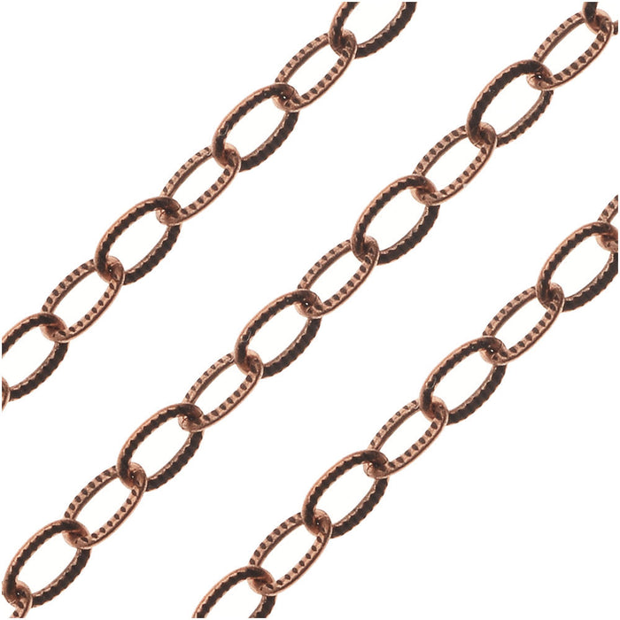 Antiqued Copper Plated Cable Chain, 2.5mm, by Nunn Design, by The Foot