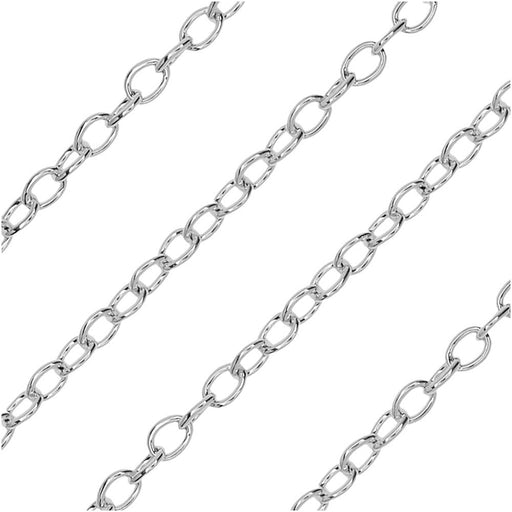 Silver Plated Cable Chain, 2x2.5mm, by Nunn Design Chain, by the Foot