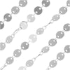 Rhodium Plated Sequin Round Disc Chain, 6mms, by the Foot, Rhodium Plated