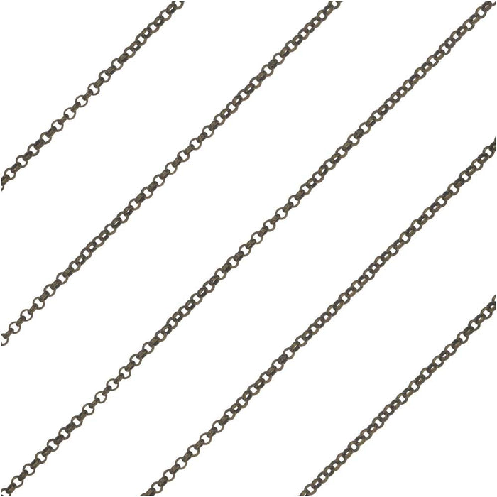 Antiqued Brass Rolo Chain, 1mm, by the Foot