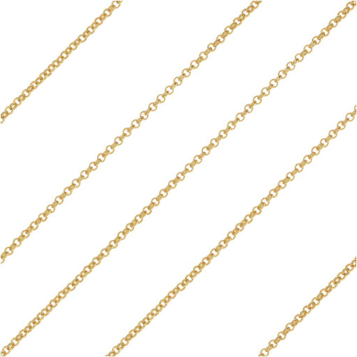Gold Plated Rolo Chain, 1mm by the Foot
