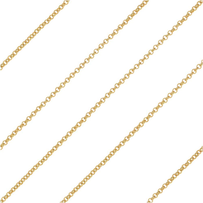 Gold Plated Rolo Chain, 1mm by the Foot