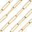 Gold Tone Paperclip Cable Chain, Elongated Circle 21x5mm, by the Foot