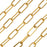 Gold Tone Paperclip Cable Chain, Flat Elongated Circle 16x6.5mm, by the Foot