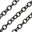 Matte Black Plated Cable Chain, Oval 8x7mm, by the Foot