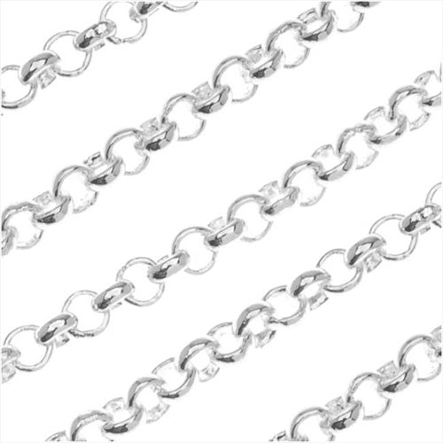 Silver Filled Round Rolo Chain 3.9mm Bulk by the Foot
