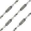 Antiqued Silver Plated Chain, Tribal Filigree Link & Connector, 15.5mm, by the Foot