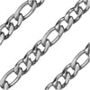 Stainless Steel Figaro Chain, 8 & 6mm, by the Foot