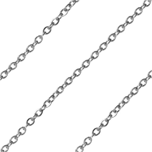 Stainless Steel Delicate Cable Chain, 1.5x1.3mm, by the Foot