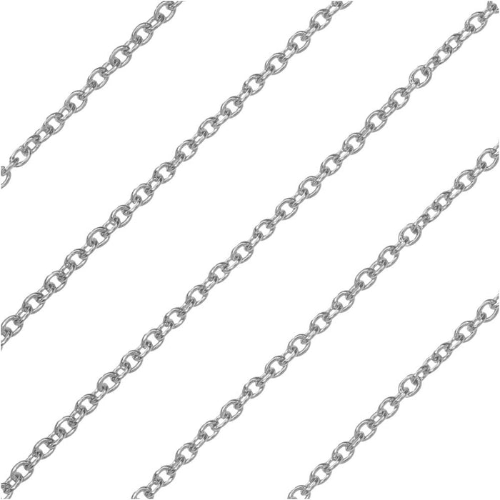 Stainless Steel Cable Chain, 2.2x1.8mm, by the Foot