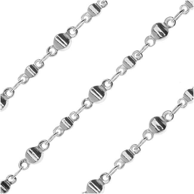 Silver Plated Moroccan Saturn Chain, 7mm, by the Foot