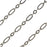 Antiqued Silver Plated Textured Cable Chain, 6.5 & 3.5mm Links, by the Foot