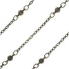 Antiqued Brass Satellite Chain, 1.5mm Links with 3mm Ball, by the Foot