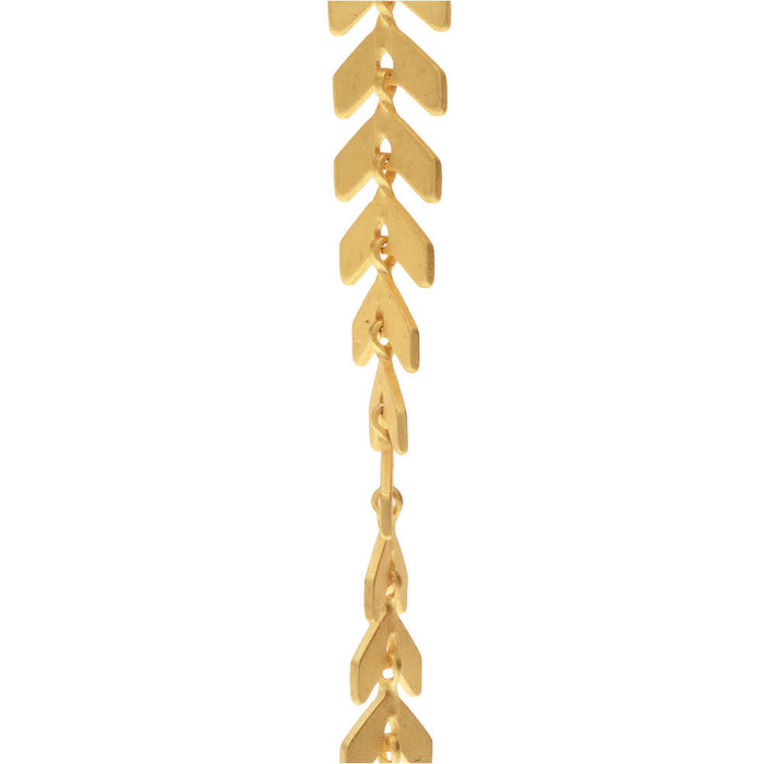 Matte Gold Plated Chevron Chain, 6.5mm by the Foot