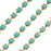 Preciosa Czech Crystal Rhinestone Cup Chain, 18PP, Turquoise/Brass, by the Foot