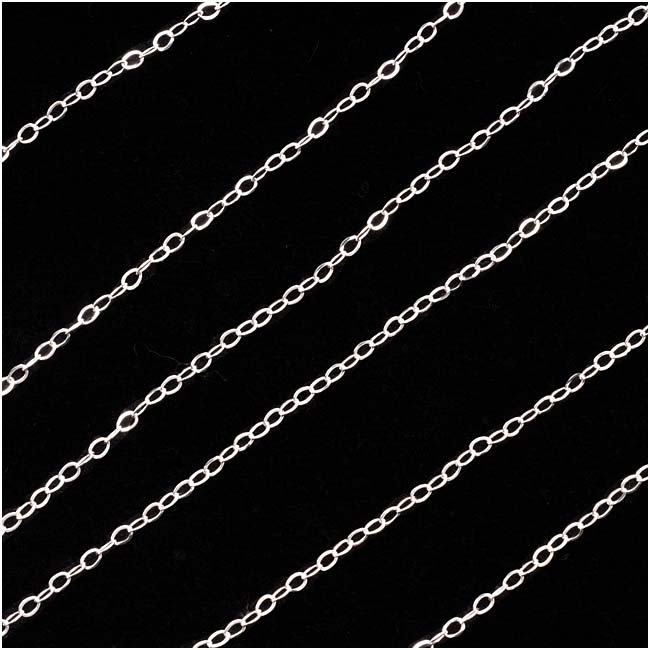 Sterling Silver Delicate Cable Chain, 1.5mm, by the Foot