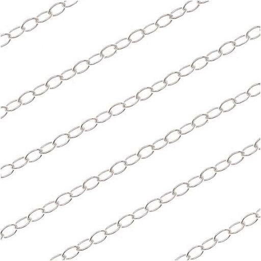 Sterling Silver Fine Cable Chain, 1.3mm, by the Foot