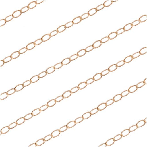 14/20 Gold FIlled Delicate Flat Cable Chain, 1.3mm, by the Foot