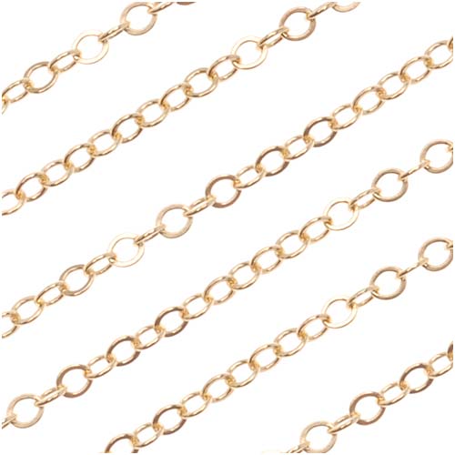 14/20 Gold FIlled Delicate Cable Chain 1.2mm, by the Foot