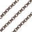 Matte Gun Metal Plated Rolo Chain, 4.8mm, by the Foot