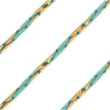 Two, Tone Snake Beading Chain, Turquoise and Gold Tone, 1.25mm, by the Foot