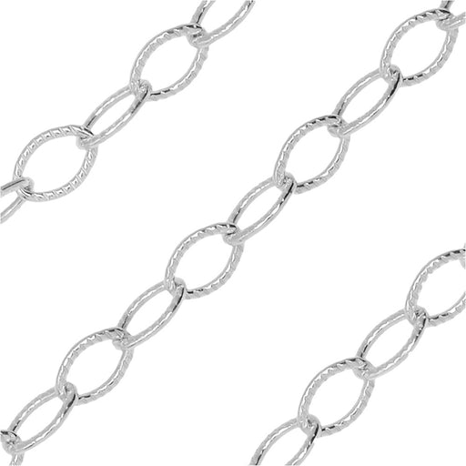 Sterling Silver Textured Cable Chain, 2.7mm, by the Foot