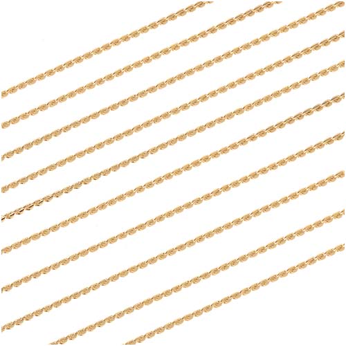 22K Gold Plated Fine Beading Chain, 0.7mm, by the Foot