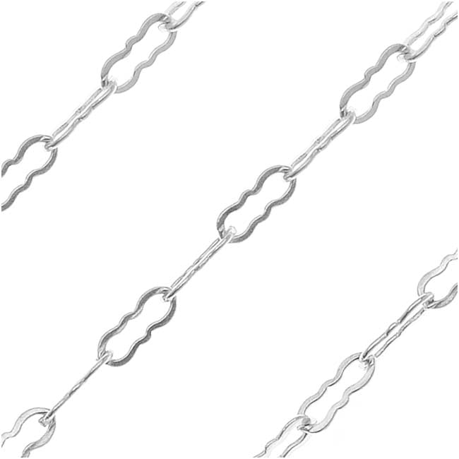 Silver FIlled Dainty Krinkle Chain, 3.5x1.5mm, by the Foot