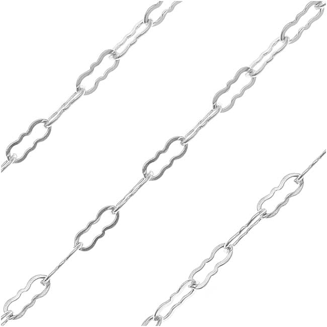 Silver FIlled Dainty Krinkle Chain, 3.5x1.5mm, by the Foot