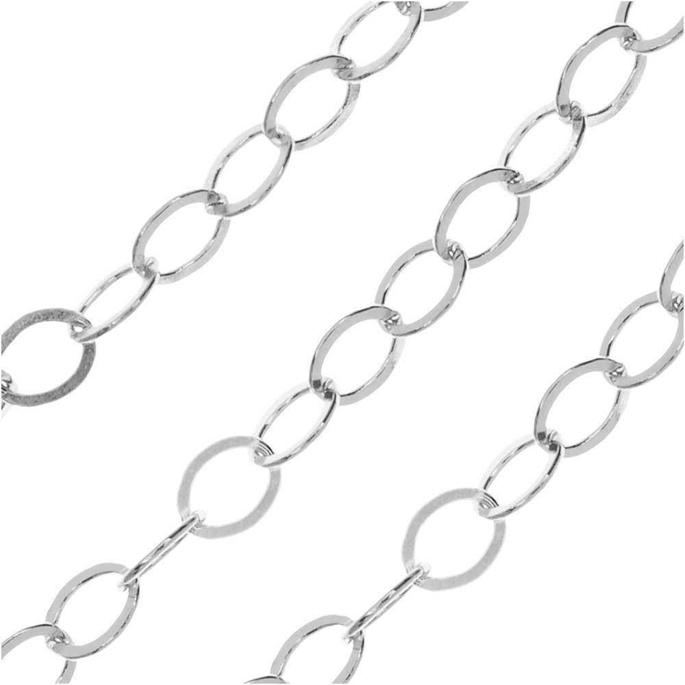 Sterling Silver Cable Chain, 3.2mm, by the Foot