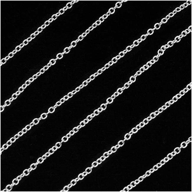 Silver Plated Cable Chain, 1.8mm, by the Foot