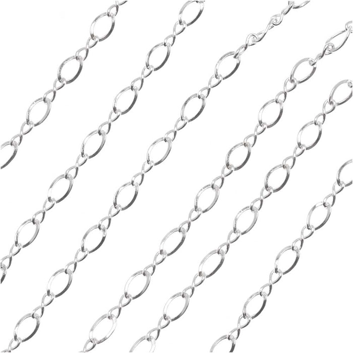 Sterling Silver Figure 8 Chain, 3mm, by the Foot
